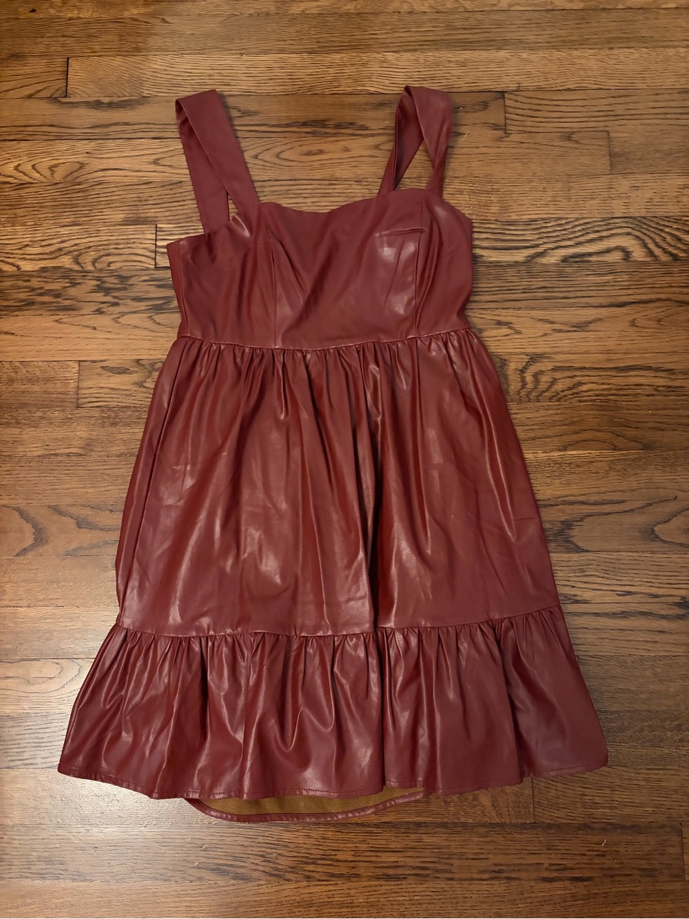Garnet leather game day dress